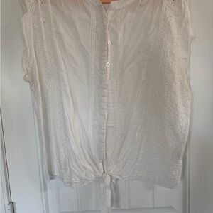 French Laundry Ivory Eyelet Button-Down Blouse